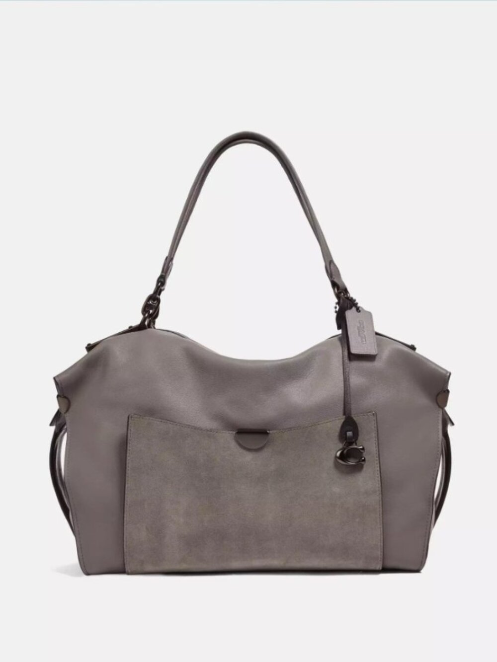 Coach Darla 32 Satchel Shoulder Bag Leather & Suede 76043 Grey VGUC/EUC
